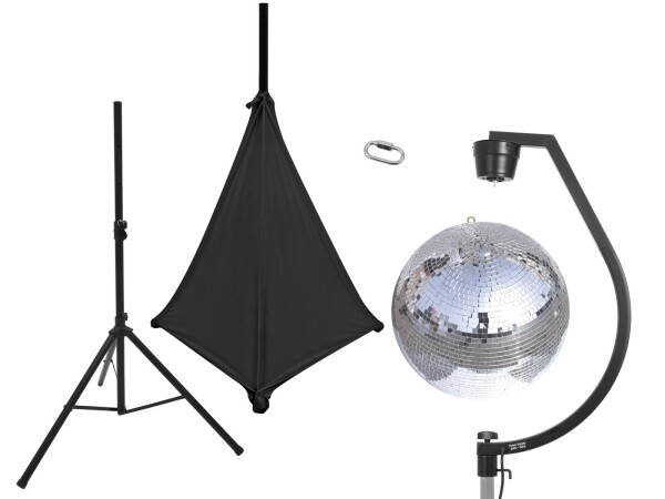 Set Mirror ball 50cm with stand and tripod cover black