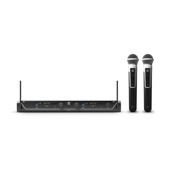 U306 HHD 2 - Dual - Sistema per Radiomicrofono con 2 x Microfoni a Mano dinamici - 655 - 679 MHz