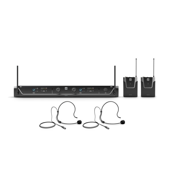 U308 BPH 2 - Dual - Funkmikrofon System mit 2 x Bodypack und 2 x Headset - 863 - 865 MHz + 823 - 832 MHz