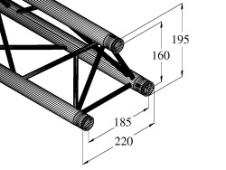 DECOLOCK DQ3-S250 3-Way Cross Beam bk