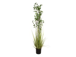Evergreen shrub with grass, artificial plant, 182cm