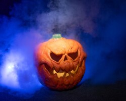 Halloween Kürbis beleuchtet, 18cm