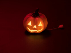 Halloween Kürbis, beleuchtet, 12cm