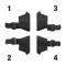 3 2D Adapter Set - Sistema modulare 3 - set di adattatori per il collegamento della sezione centrale / rampa con ponte di cavi 3 (85002)