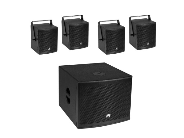 Set MOLLY-12A Subwoofer aktiv + 4x MOLLY-6 Top 8 Ohm, schwarz