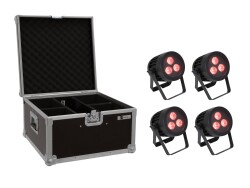 Set 4x LED IP PAR 3x9W SCL Spot + Case
