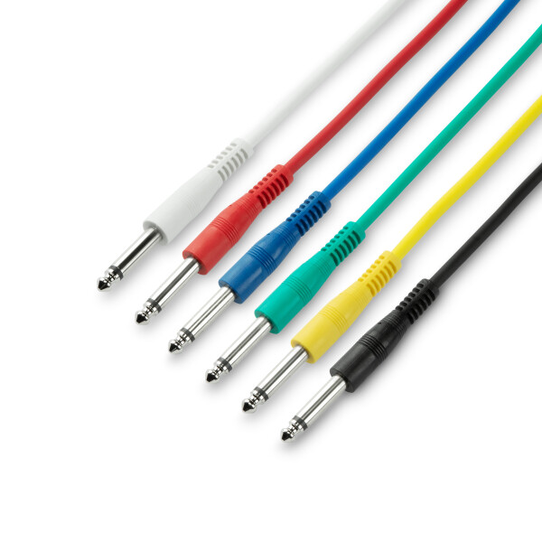 3 STAR IPP 0090 SET - Patch Cable | Set of 6 Adam Hall® Jack TS | 0.9 m