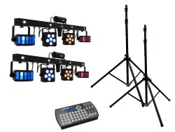 Set 2x LED KLS Laser Bar PRO + Easy Show + 2x M-4...