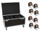 Set 8x LED IP PAR 12x8W QCL Spot + Case with wheels