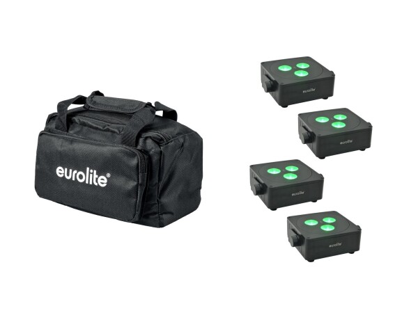 Set 4x AKKU IP Flat Light 3 bk + Soft Bag