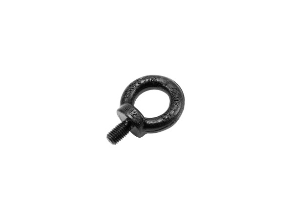 Eyebolt M12/20mm, black galvanized drop forged