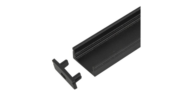Profile Pro 31 black + 2 Covers + End Caps - 12 mm 2 m