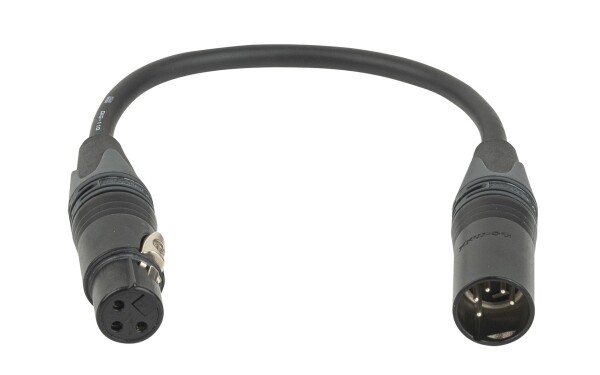 3-pin female to 5-pin male DMX ater