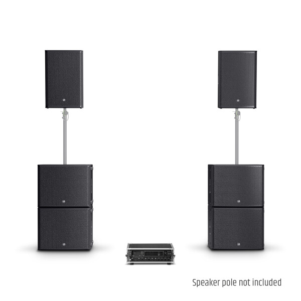 STINGER G3 IMPACT SET - 2 x 15" altoparlanti PA passivi + 4 x 18" subwoofer passivi + rack di amplificazione
