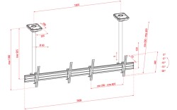 PCM4555S-2 Dual Screen Ceiling Mount Short