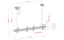PCM4555L-2 Dual Screen Ceiling Mount Long