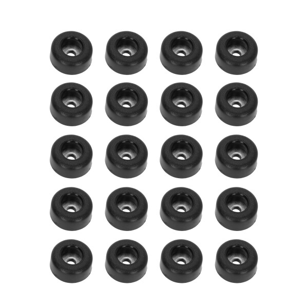 4900S M20AH - Kit 20 x pieds en caoutchouc 25 x 11 mm Noir, antidérapant