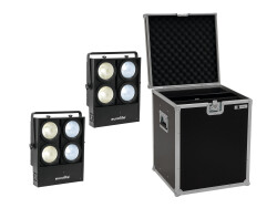 Set 2x Audience Blinder 4x100W LED COB CW/WW + Case