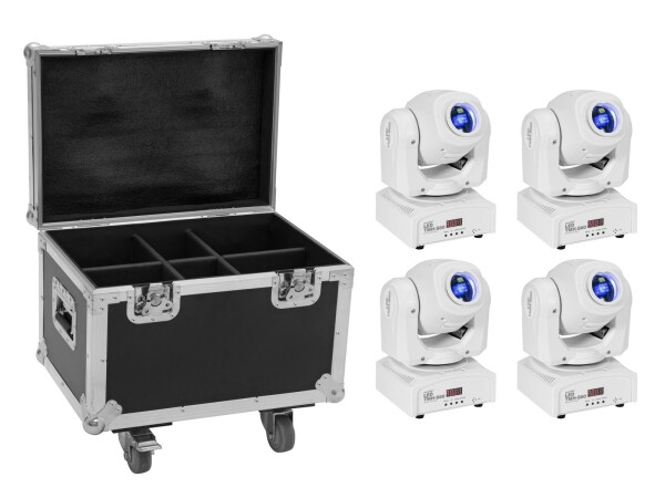 Set 4x LED TMH-S60 Moving-Head-Spot wh + Case
