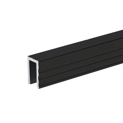 6200 BLK - Aluminium Capping Channel for 7 mm Dividing Wall, black