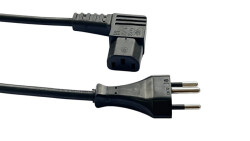 Winkel-Geraete-Anschlussltg,2 m, schwarz,CH 2P+E