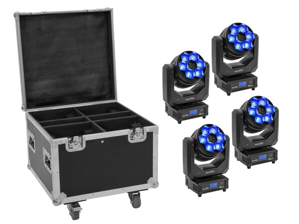 Set 4x LED TMH-H240 Beam/Wash/Flower Effect + Case