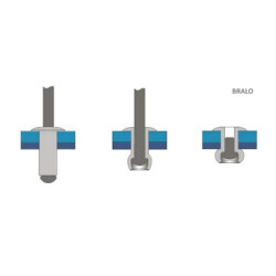 55924806 BLK - Rivetto cieco a testa piatta 4,8x6 mm, nero