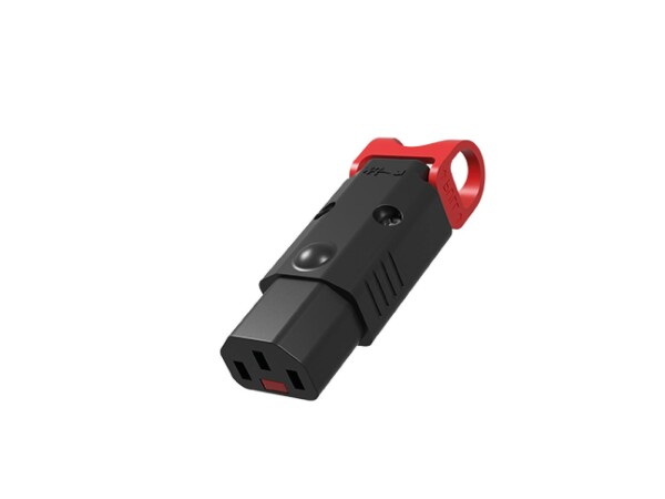 IEC socket rewireable locking straight
