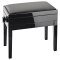 Klavierbank mit Notenfach 13951 Bank schwarz glanz, Sitz Kunstleder schwarz