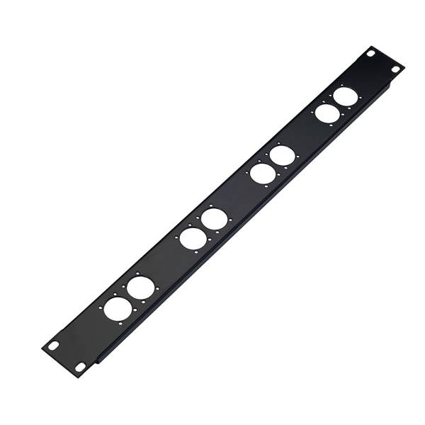 19" Frontplatte 28308, 1 HE, 8 Bohrungen für XLR Anschlüsse