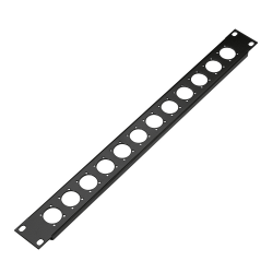 19" Frontplatte 28312, 1 HE, 12 Bohrungen für...