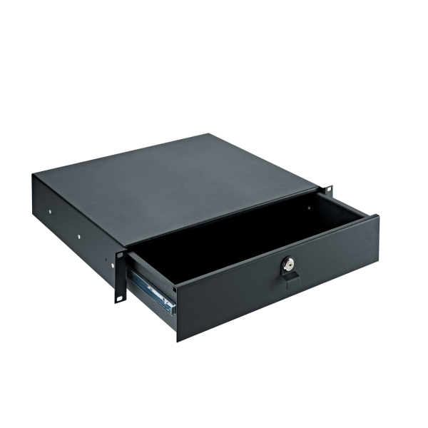 19" Rack-Schublade 491/2, schwarz, 2 HE, 7 kg