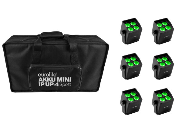 Set 6x AKKU Mini IP UP-4 QCL Spot MK2 + Soft-Bag