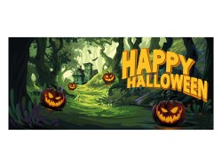 Halloween Banner, Geisterwald, 400x180cm