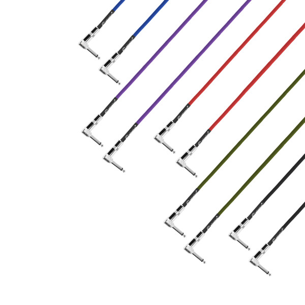 4 STAR IRR 0060 SET - Pedalboard Patch Cable | Set of 5 Adam Hall® angled Jack TS | 0.6 m