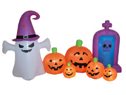 Halloween Aufblasbare Figur Geist mit Kürbissen,...