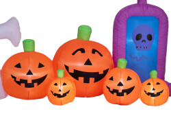 Halloween Aufblasbare Figur Geist mit Kürbissen,...
