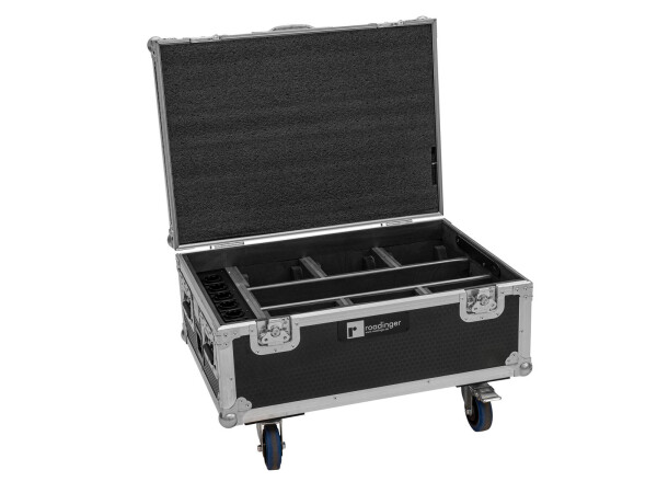 Flightcase 6x AKKU IP TL-3 QCL Trusslight CRMX with charging function and wheels