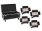 Set 4x AKKU Multiflood IP 18x10W RGBW Wash CRMX + Case mit Rollen