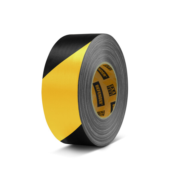 EXA-TAPE® BY 50 BULK - Premium Gewebeklebeband BULK | schwarz/gelb | glänzend | 50 mm x 50 m