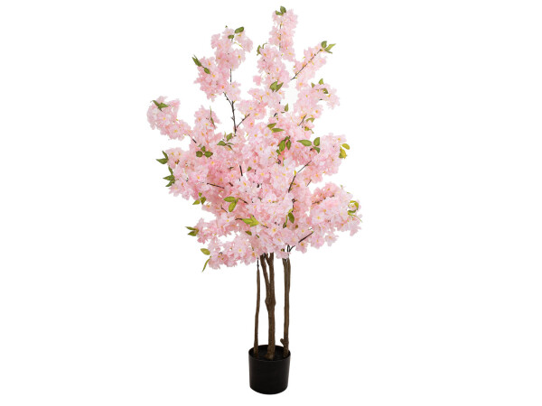 Cherry tree with 5 trunks, artificial plant, rose, 160cm