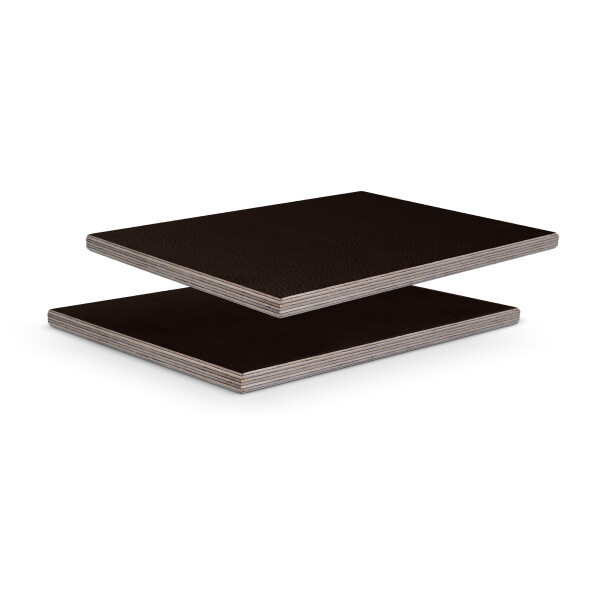 069 LEDER BRAUN - 9mm birch phenolic resin with brown leather-look texture, 2500mm x 1250mm