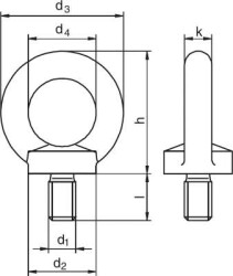 Eyebolt M12 | black | WLL 340kg - DIN 580 | zincato nero