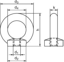 Eyenut M12 | black | WLL 340kg - DIN 582 | zincato nero