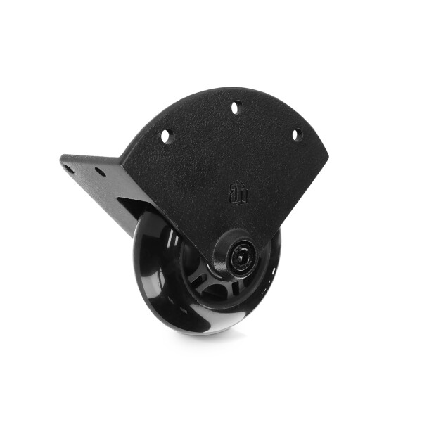 37450S BLK - Einbau-Eckrolle mit weichem Rad, 75 mm, schwarz