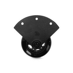 37450S BLK - Recessed corner castor with soft wheel, 75...