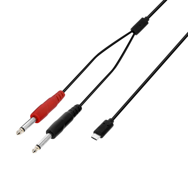 3 STAR Y PP USB-C 0300 - Cavo a Y USB-C | 2 x jack TS maschio x USB-C | 3 m