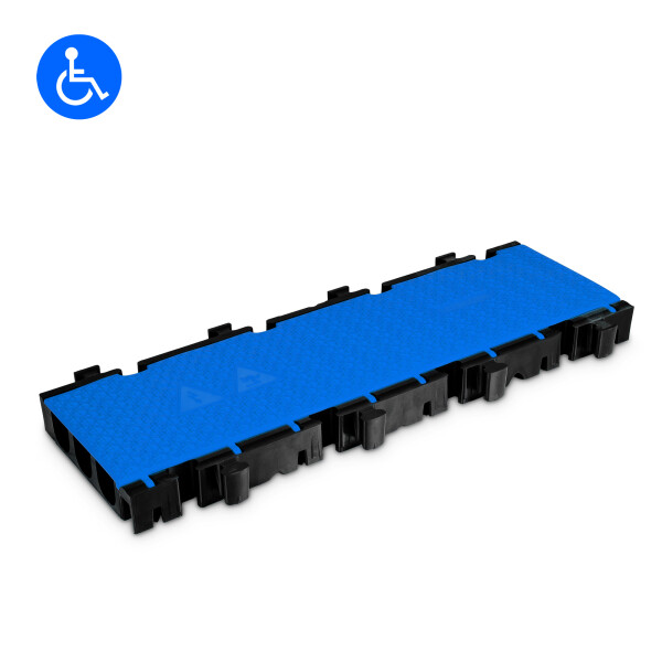 3 2D BLU MID SECTION - sistema modulare 3 canali | blu | sezione centrale | passaggio accessibile alle sedie a rotelle | altezza 7,5 cm