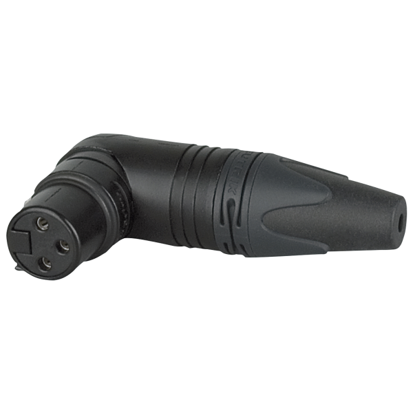 XLR 3P 90° Connector - female - Neutrik RX Black