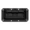 340822BLK - Maniglia pieghevole con impugnatura in PVC, piccola e con molla di ritorno, montata in piastra da incasso da 8 mm di profondità, colore nero
